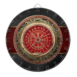 [200] Vegvisir - Viking-Goldmagischer Runic Dartscheibe