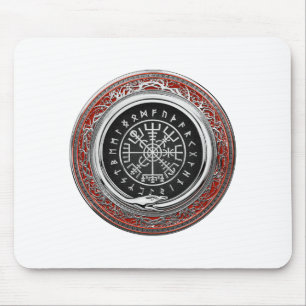 [200] Vegvisir - Viking Silver Magic Runic Compass Mousepad