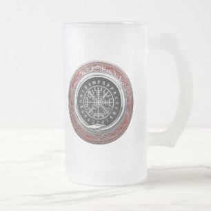 [200] Vegvisir - Vikings silberner magischer Runic Mattglas Bierglas