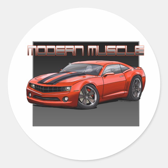 2010_Camaro_Orange Runder Aufkleber (Vorderseite)