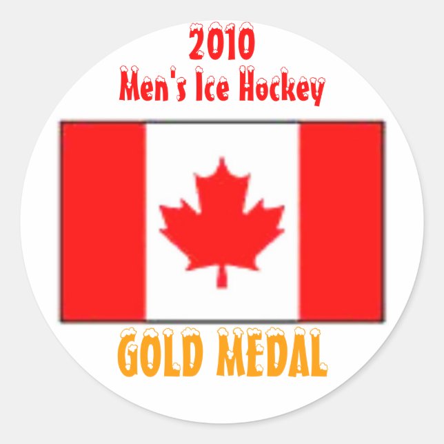 2010 Kanada - Eishockey der Männer - Goldmedaille Runder Aufkleber (Vorderseite)