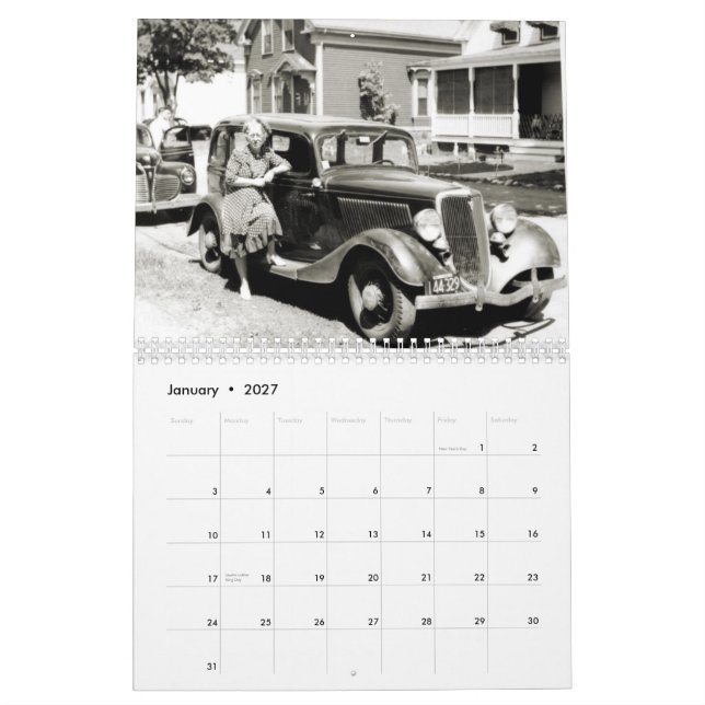 2011 alte Auto-und Leute-Kalender Kalender (Jan 2027)