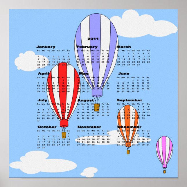 2011 Balloon Calendar Poster (Vorne)