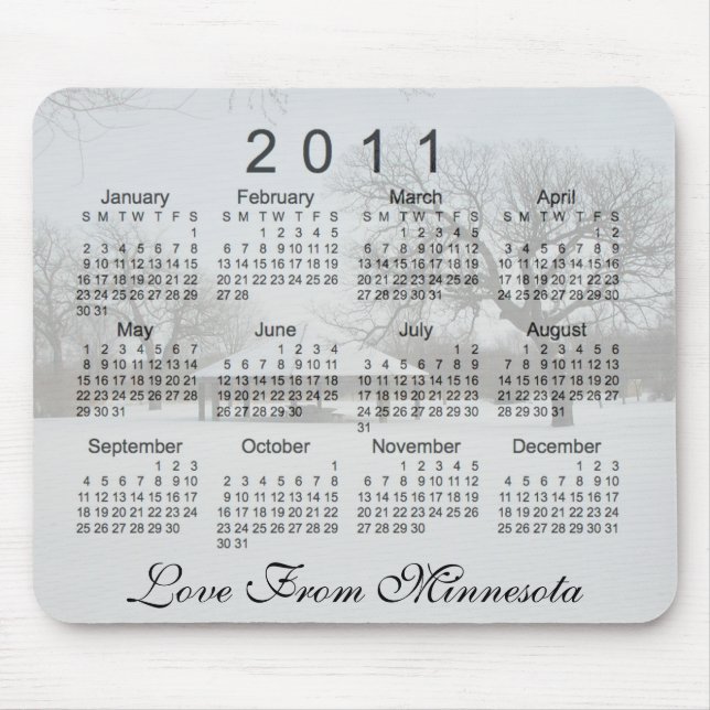 2011 landschaftlicher Kalender Mousepad (Vorne)