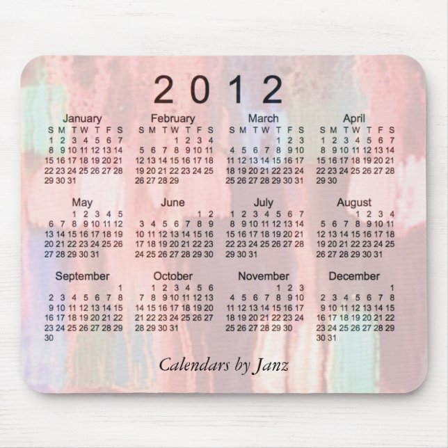 2012 abstrakter Kalender Mousepad (Vorne)