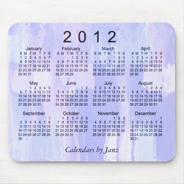 2012 abstrakter Kalender Mousepad (Vorne)