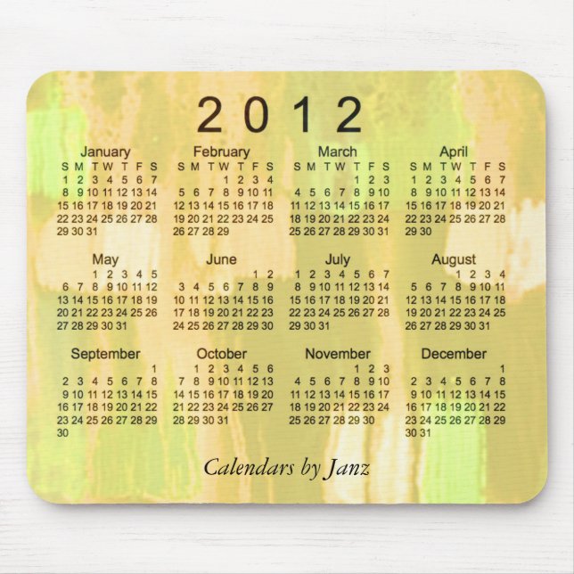 2012 abstrakter Kalender Mousepad (Vorne)