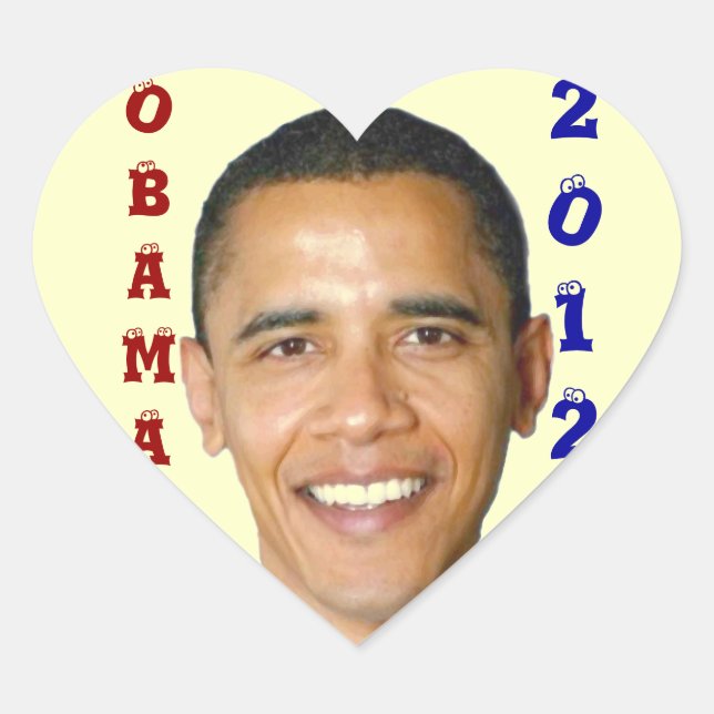 2012 BARACK OBAMA_ Herz-Aufkleber (Vorderseite)
