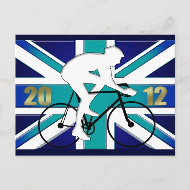 2012 Britischer Fahrradfahrer Fahrradfahrer Postkarte (Vorderseite)