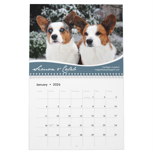 2012 Corgis-(mit Blogs) Wandkalender (Jan 2026)