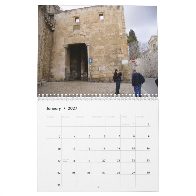 2012 die alte Stadt von Jerusalem Kalender (Jan 2027)
