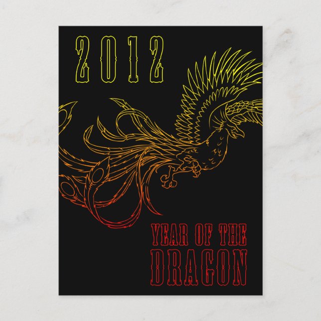 2012 : Jahr des Drachen Feiertagspostkarte (Vorderseite)