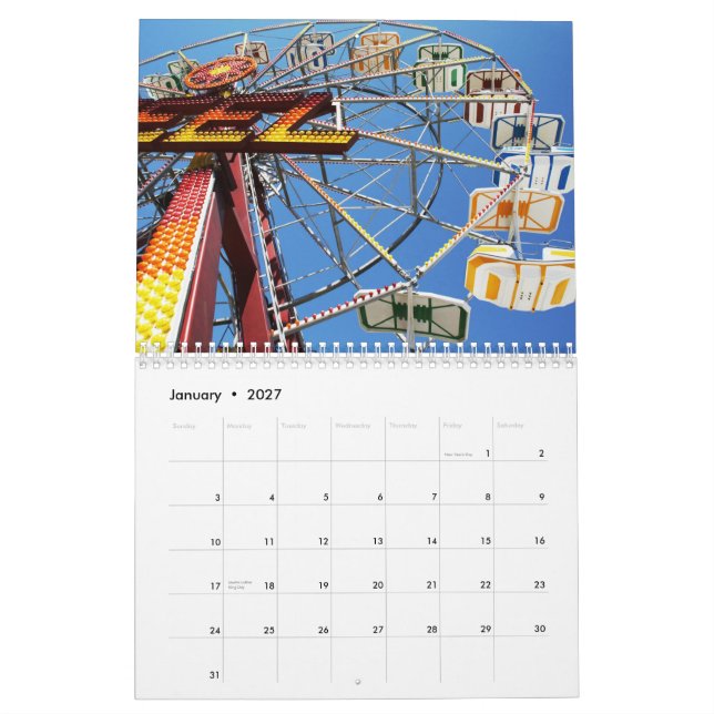 2012 Kalender-Jersey-Ufer-Sommer Kalender (Jan 2027)