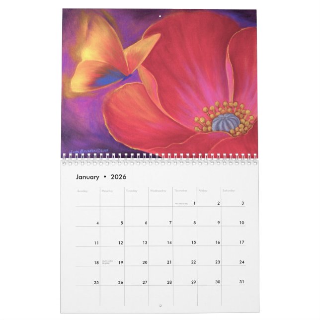 2012 Kalender-Schmetterlings-und Blumen-Malerei Kalender (Jan 2026)