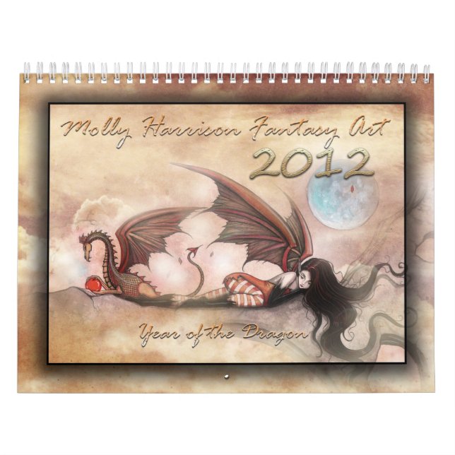 2012 Mauerkalender - Drachen und Fairies Kalender (Titelbild)