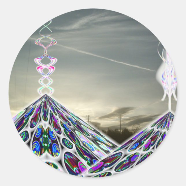 2012 Maya-Pyramidensticker Runder Aufkleber (Vorderseite)