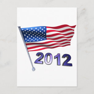 2012 mit US-Flagge Postkarte