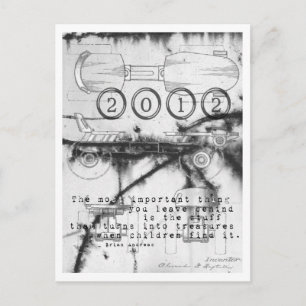 2012 New Year Roller Skate Card Feiertagspostkarte