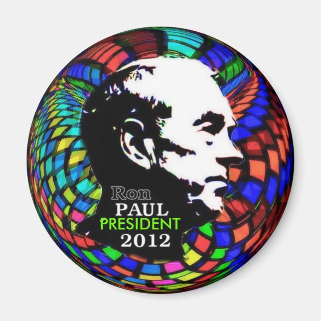 2012 Ron Paul Psychedelic Magnet (Vorne)