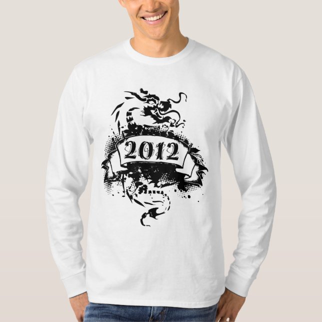 2012 - Schwarzer Drache, Vintag - T - Shirt (Vorderseite)