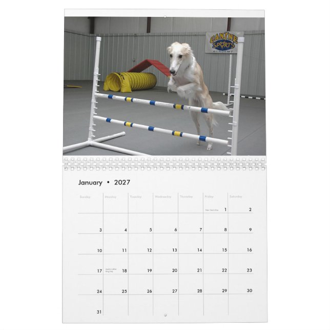 2012 seidenes Windhounds im Aktionskalender Kalender (Jan 2027)