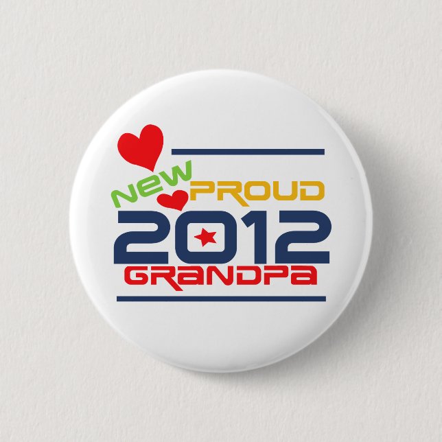 2012 stolze Großvater-T-Shirts und Geschenke Button (Vorderseite)