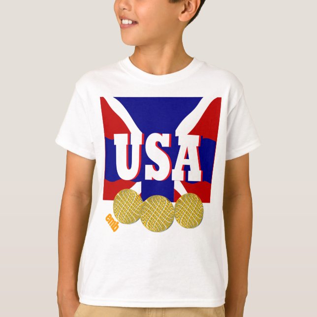 2012 USA-Sport-Goldmedaille KidsT-Shirt Geschenk T-Shirt (Vorderseite)