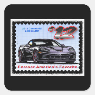 2012 Z06 hundertjährige Ausgabe Korvette Quadratischer Aufkleber