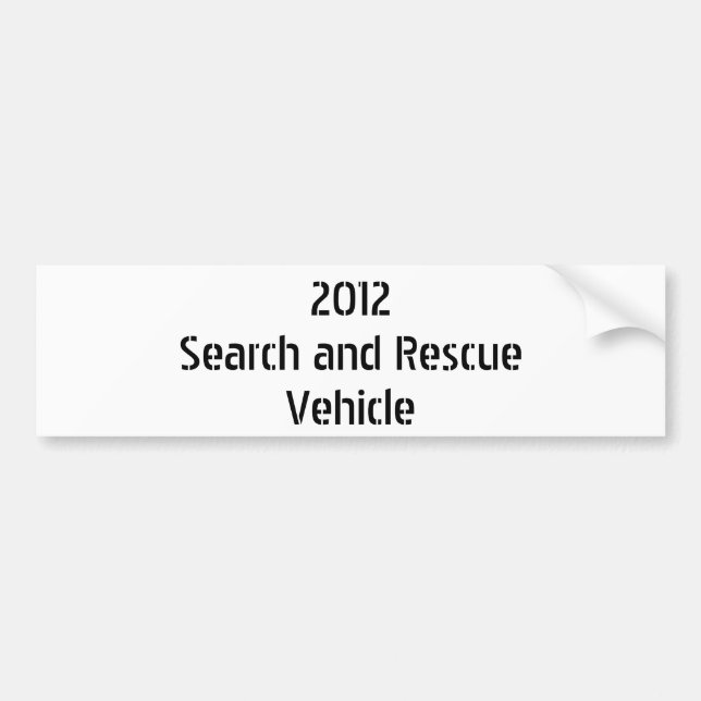 2012Search und RescueVehicle Autoaufkleber (Vorne)
