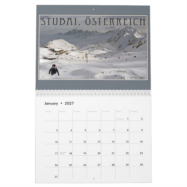 2013 europäische Alpen Kalender (Jan 2027)