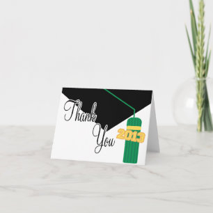 2013 Graduation Cap And Tassel Thank You (Green) Dankeskarte