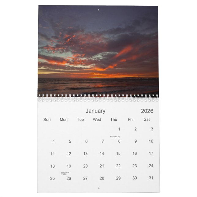 2013 Kalender - Kalifornien-Sonnenuntergänge (Jan 2026)