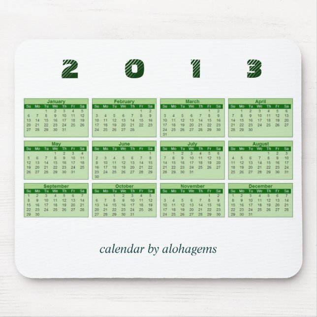 2013 Kalender-Mauspad Mousepad (Vorne)
