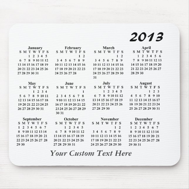 2013 Kalender Mousepad (Vorne)