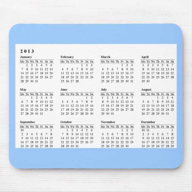 2013 Kalender Mousepad (Vorne)