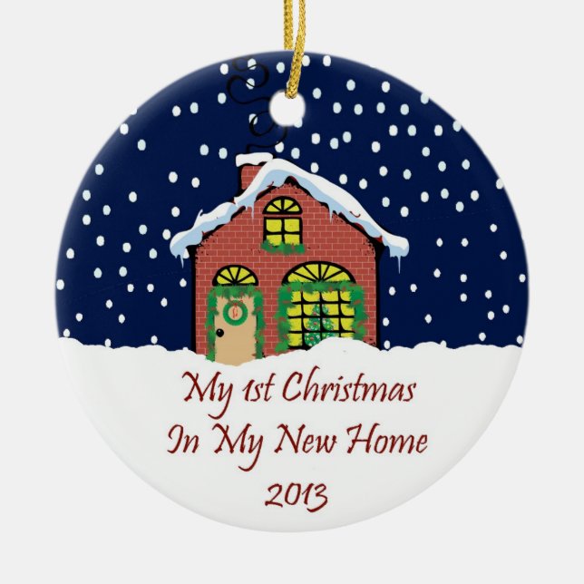 2013 mein neues Zuhause-Weihnachten Keramik Ornament (Vorne)
