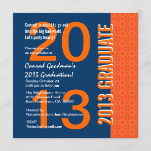 2013 oder irgendein Jahr-Abschluss blaues und Einladung