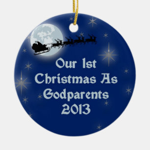 2013 unser 1. Weihnachten als Godparents Keramikornament
