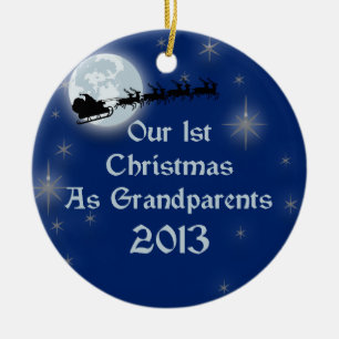 2013 unser 1. Weihnachten als Großeltern Keramik Ornament