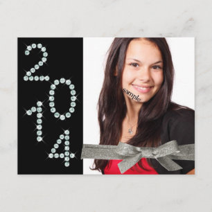 2014 Diamond Bling Glitzer Ribbon Foto Abschluss Einladung