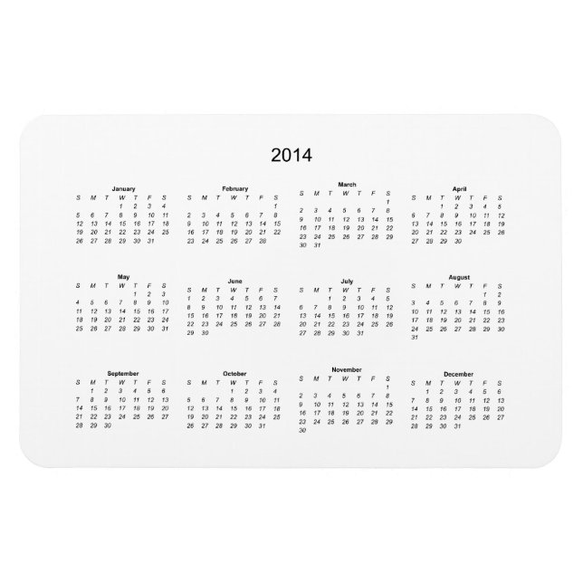 2014 Erstellen Sie Ihren eigenen Kalender Magnet (Horizontal)