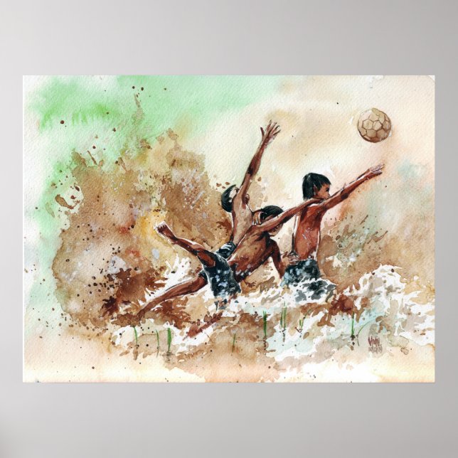 2014 Fußball-Jungs Fußball-Fans Print by Vimal Poster (Vorne)