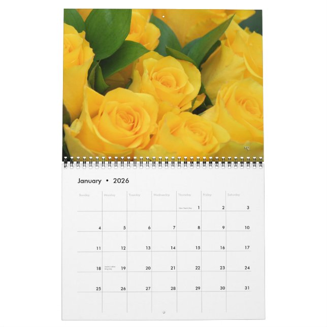 2014 Kalender der Gelben Rosen - JAHR nach Bedarf (Jan 2026)