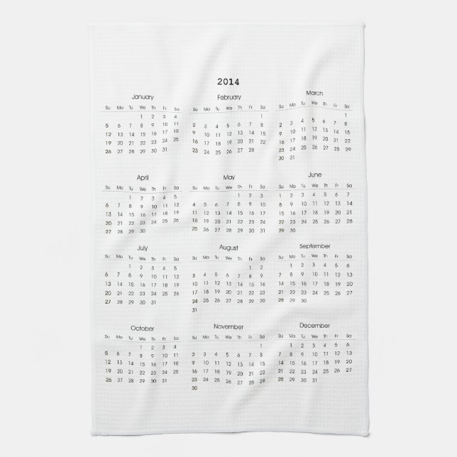 2014 Kalender-Geschenke Küchentuch (Vertikal)