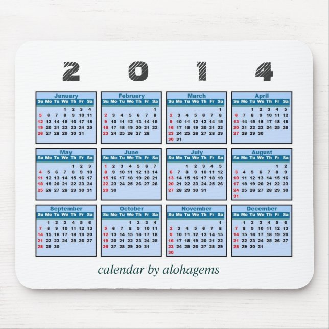 2014 Kalender Mousepad (Vorne)