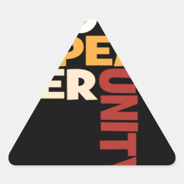 2014 Liebe Rocks Peace Art Print Dreieckiger Aufkleber (Vorderseite)