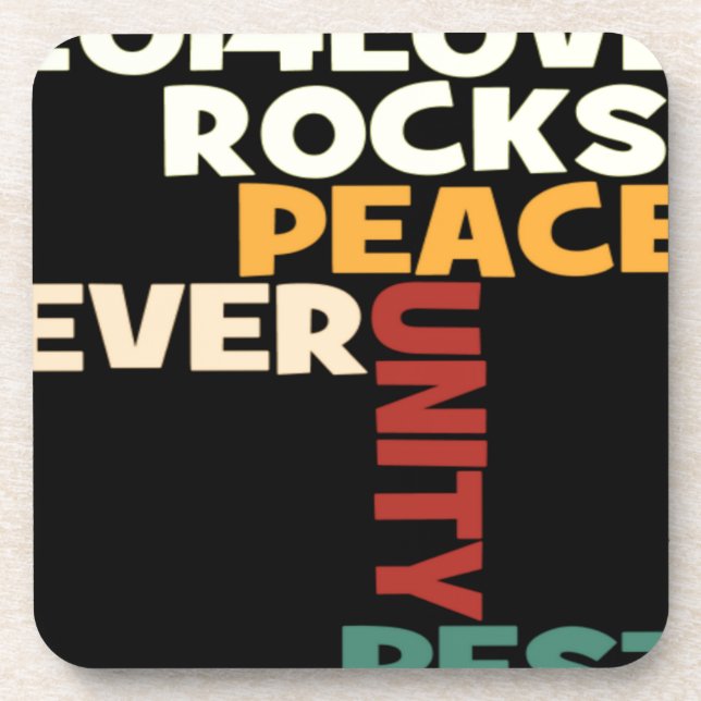 2014 Liebe Rocks Peace Art Print Getränkeuntersetzer (Vorderseite)