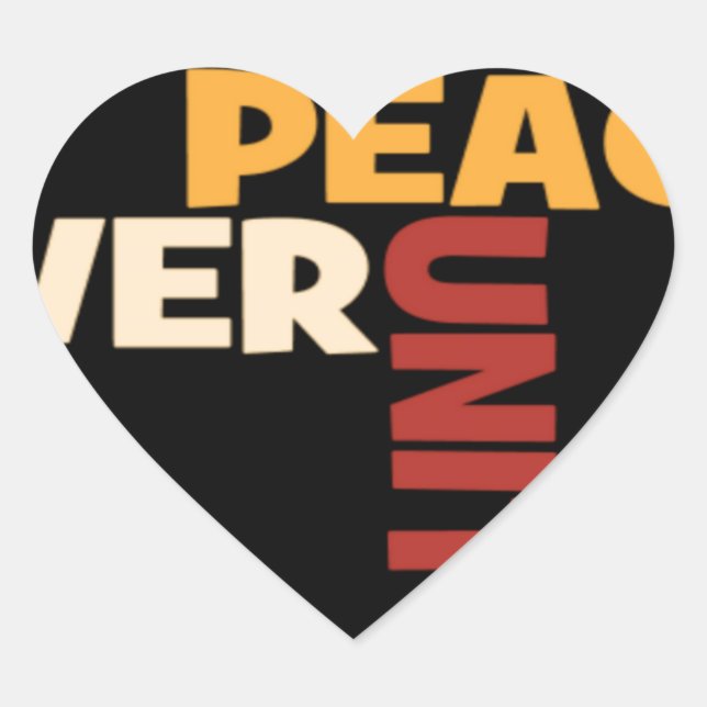 2014 Liebe Rocks Peace Art Print Herz-Aufkleber (Vorderseite)