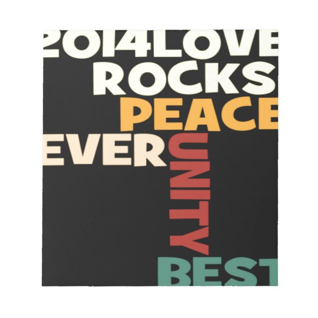 2014 Liebe Rocks Peace Art Print Notizblock (Vorderseite)