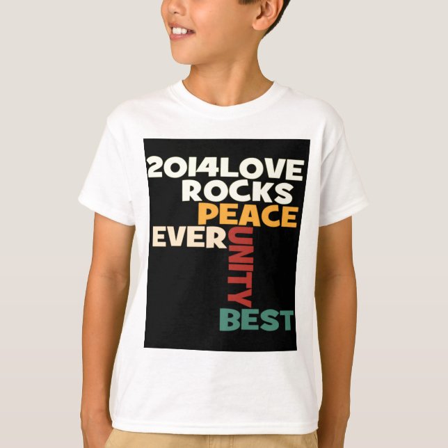 2014 Liebe Rocks Peace Art Print T-Shirt (Vorderseite)